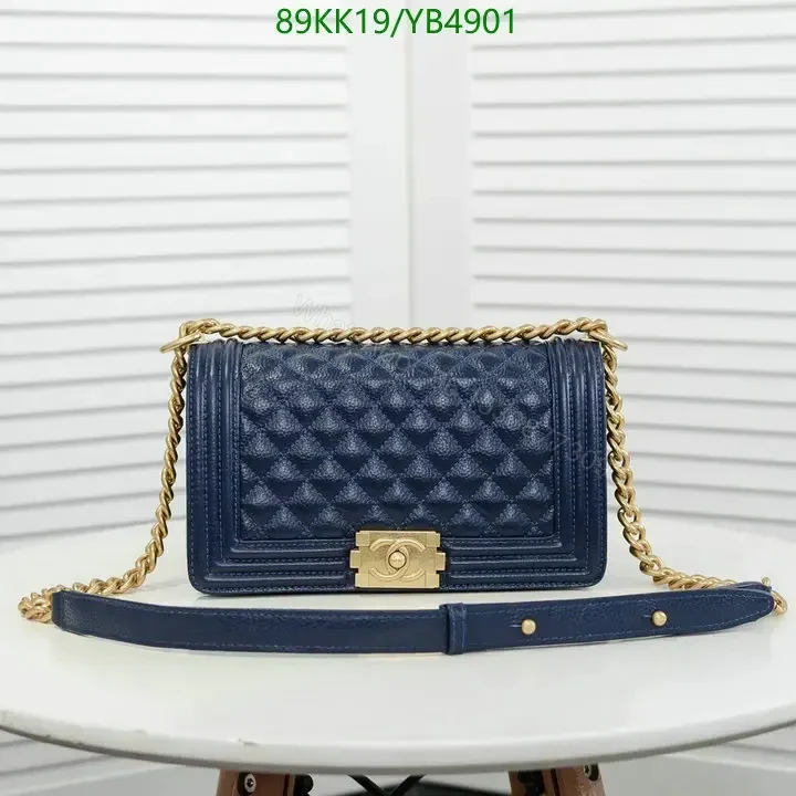 View 2 of Chanel Boy Old Medium Leather Handbag ABC25345