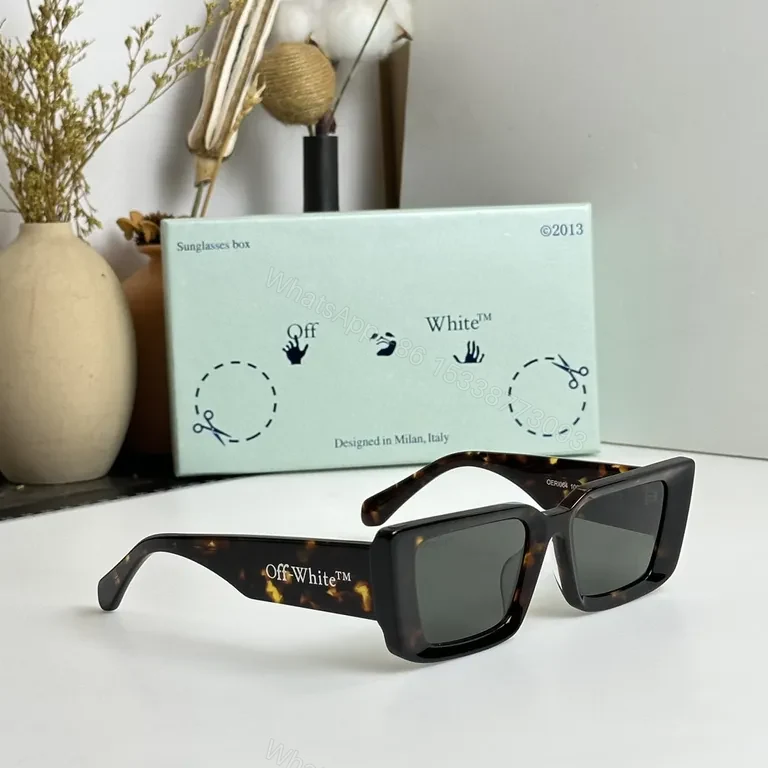 View 8 of Bold White Square Frames Sunglasses with Off-White Branding
