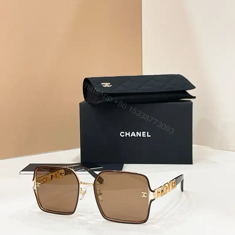 Oversized Square Sunglasses: Brown Gradient, Gold Accents, Luxe Style — view 1