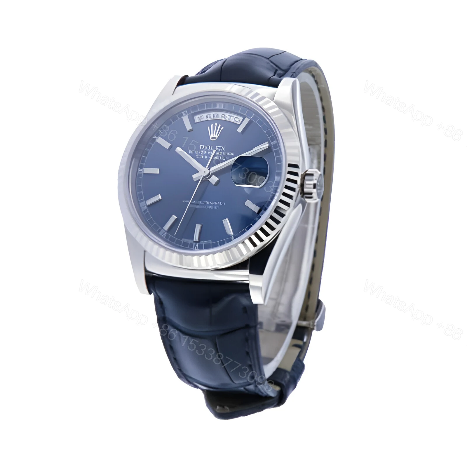 View 2 of Rolex Day-Date 118139-0004 V5 Stainless Steel Blue Dial Replica