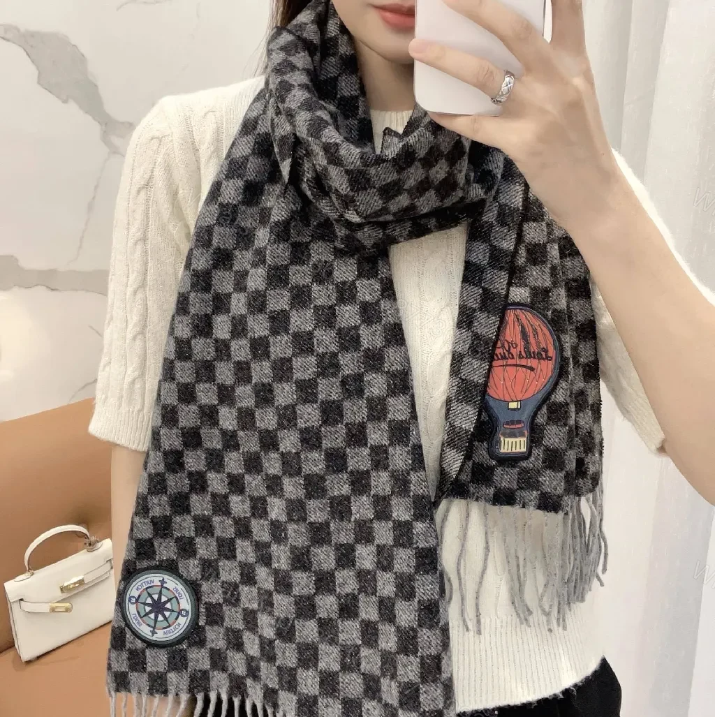 View 8 of Charcoal Charme Knit Scarf with Patch Fringe Detail