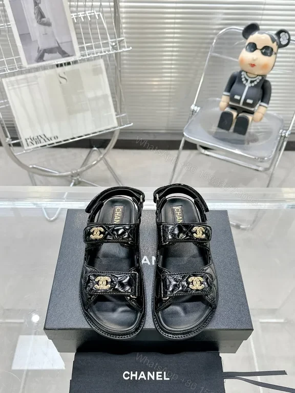 Chanel-Inspired Black Patent Sandals: All-Day Comfort — view 1