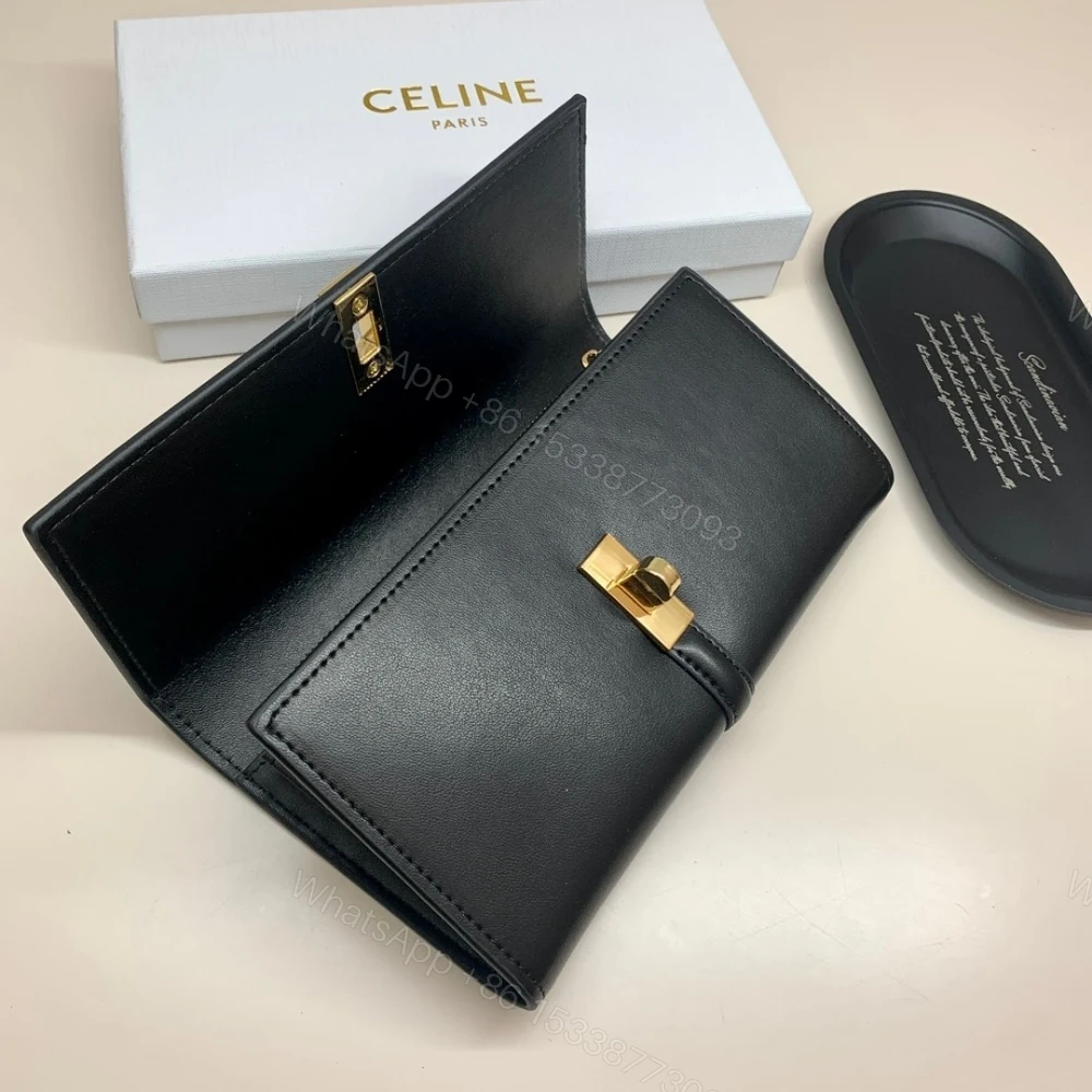 View 5 of CELINE LARGE WALLET 16 IN SATINATED BLACK 19CM 10M033CQ7 38NO