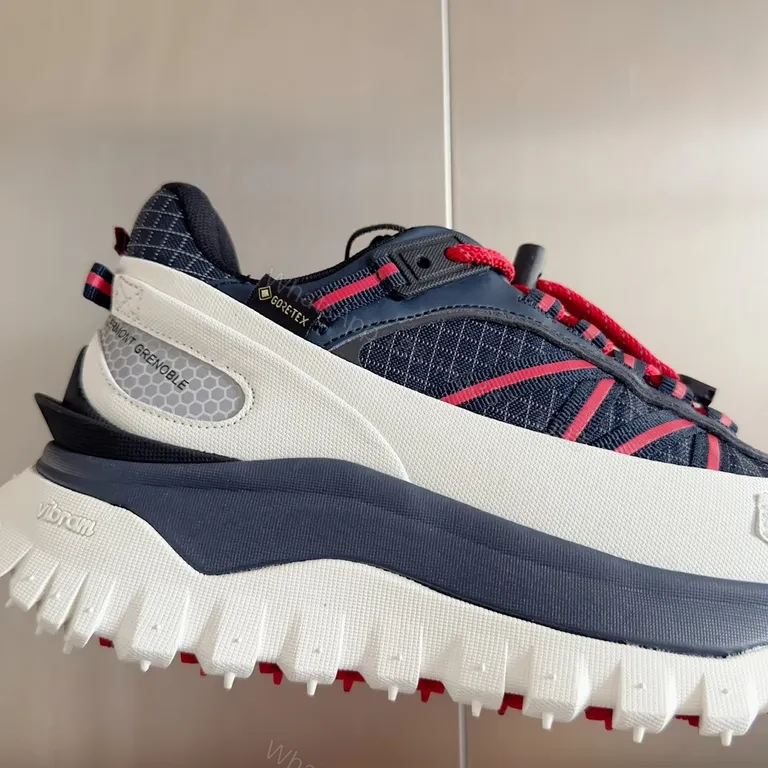 View 4 of Navy & Red MONCLER-Inspired Luxury Sneakers: All-Day Comfort