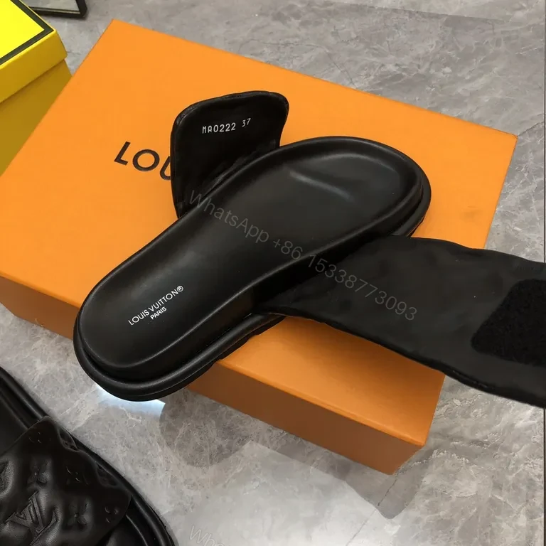 View 8 of Monogrammed Leather Slides: Discreet Luxe, All-Day Comfort