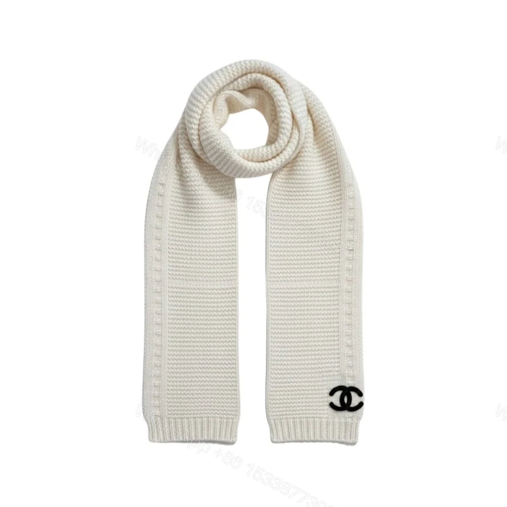 Chanel Cashmere Knit Scarve White — view 1