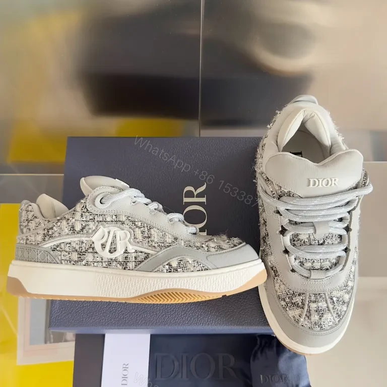 View 3 of Textured Luxury High-Tops: Dior-Inspired Chic Sneakers