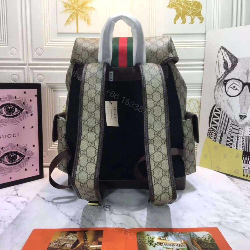 View 7 of Gucci Ophidia GG Medium Large Backpack Beige And Ebony GG Supreme Canvas 40Cm 598140 HUHAT 8564