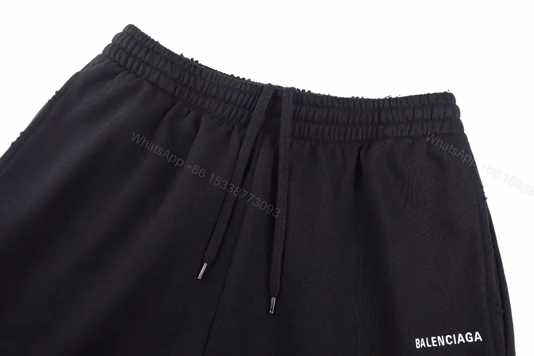 View 2 of Black Nylon Shorts Balenciaga Style Drawstring Key Feature Loose Fit