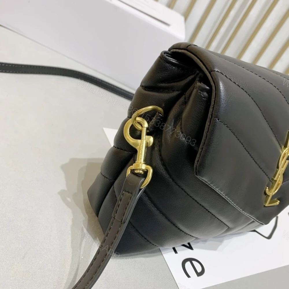 View 5 of Saint Laurent Loulou Toy Strap Bag In Quilted Y Black With Bronze Toned Metal Hardware 20Cm 678401DV7071000