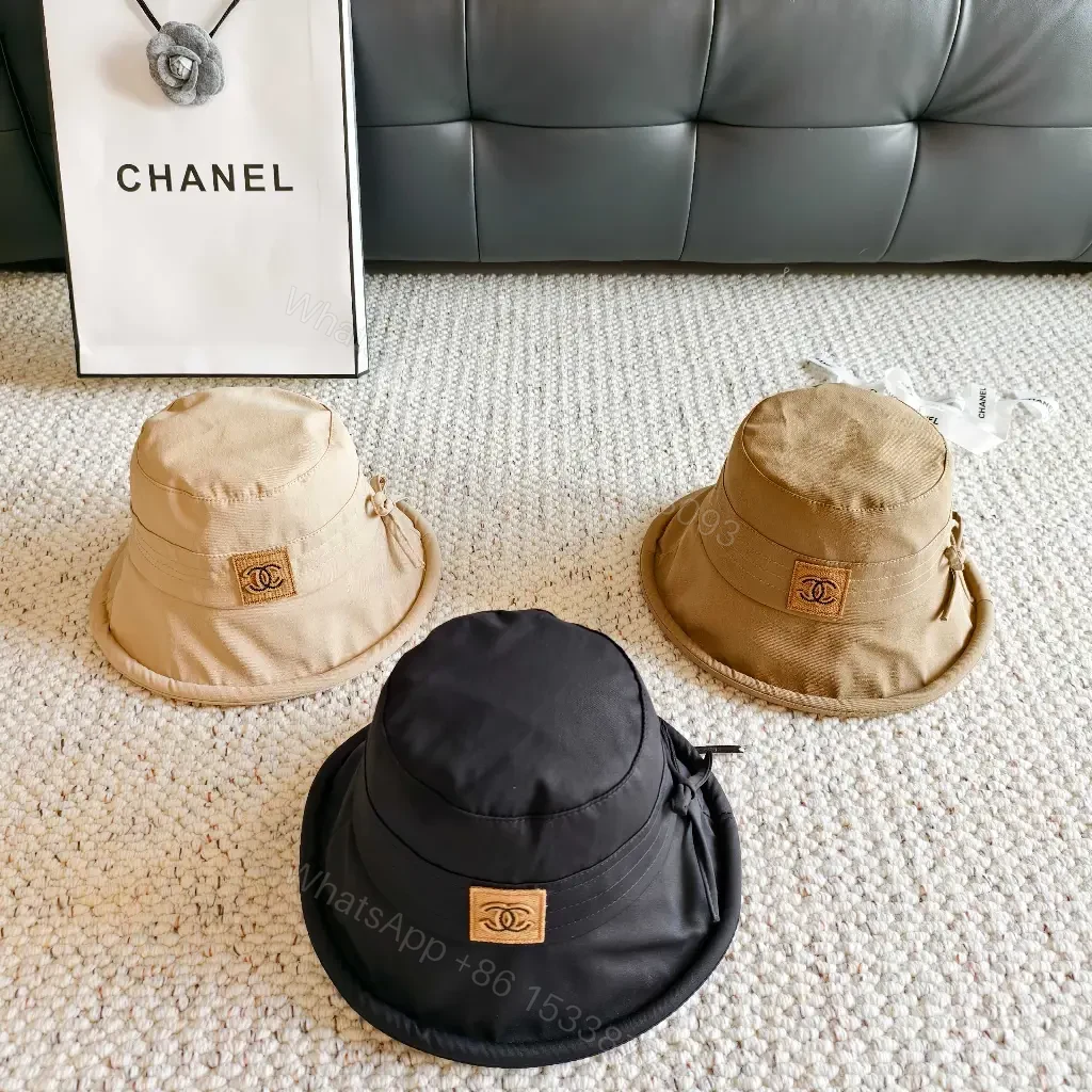 View 3 of Beige Lightweight Bucket Hat with Logo Detail