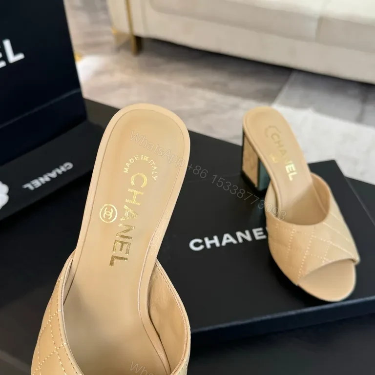 View 9 of Soft-Tone Quilted Slides: Premium Leather, Open-Toe, Comfort