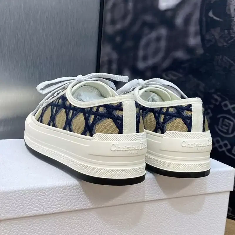 View 3 of WALK’N’DIOR PLATFORM SNEAKERS UNISEX MACROCANNAGE EMBROIDERED BLUE – CD148