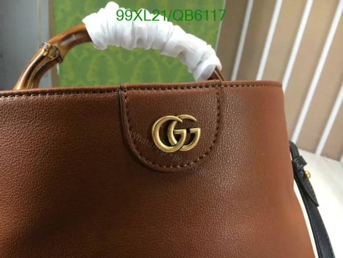 View 10 of Gucci Imitation Diana Medium Black Leather Handbag QB61177 – Designer AAAA Purse