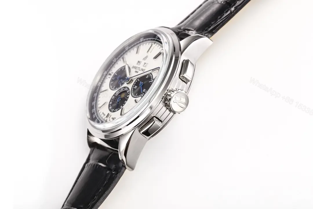 View 7 of JF Factory Breguet Classique Complications Blue Dial 42mm Stainless Steel Watch with Black Leather Strap