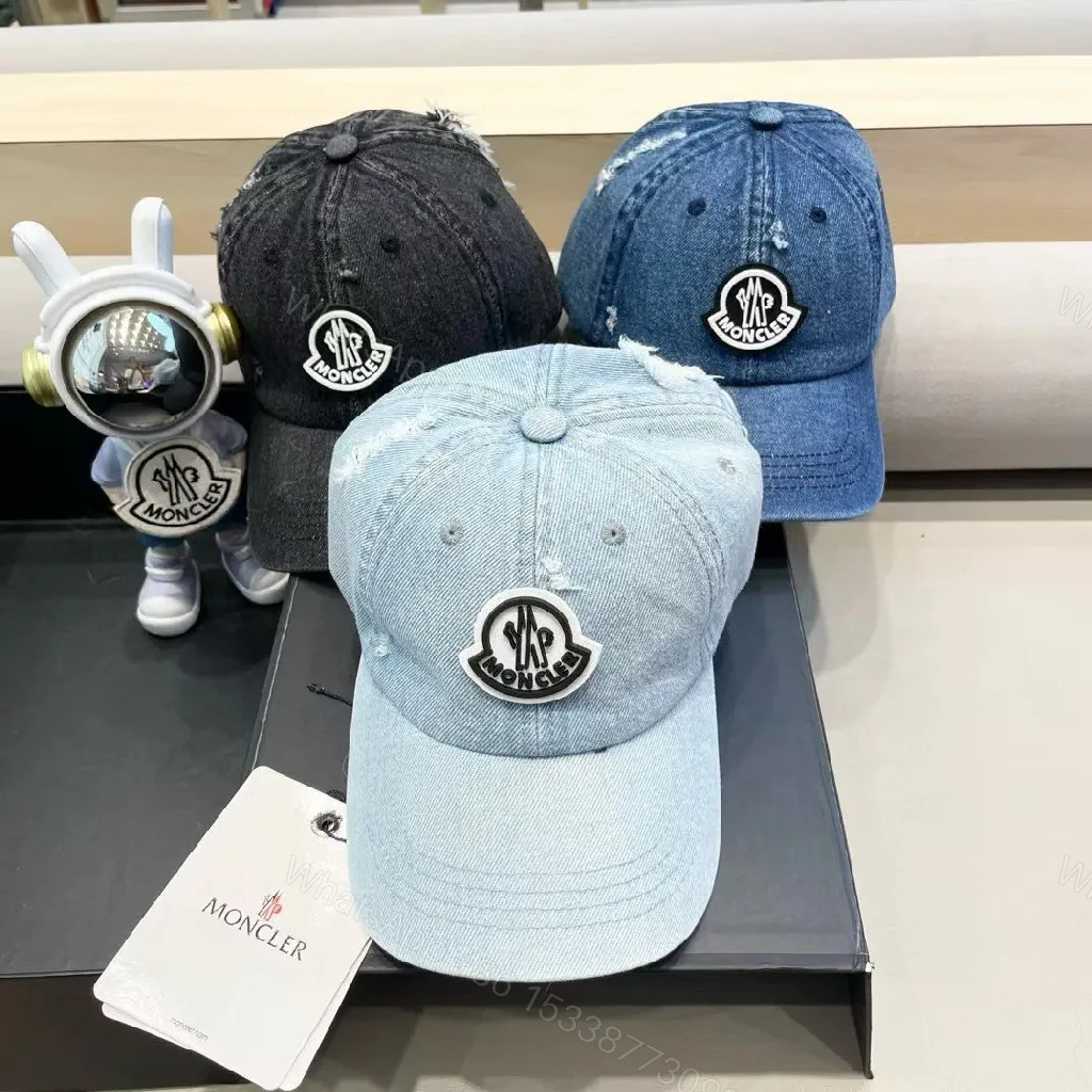 View 7 of Light-Wash Denim Cap with Signature Patch, Slim Fit