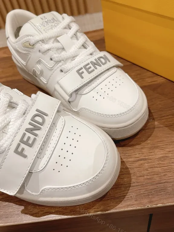 View 4 of Minimalist White Sneakers with Luxury Comfort & Fendi-Inspired Details