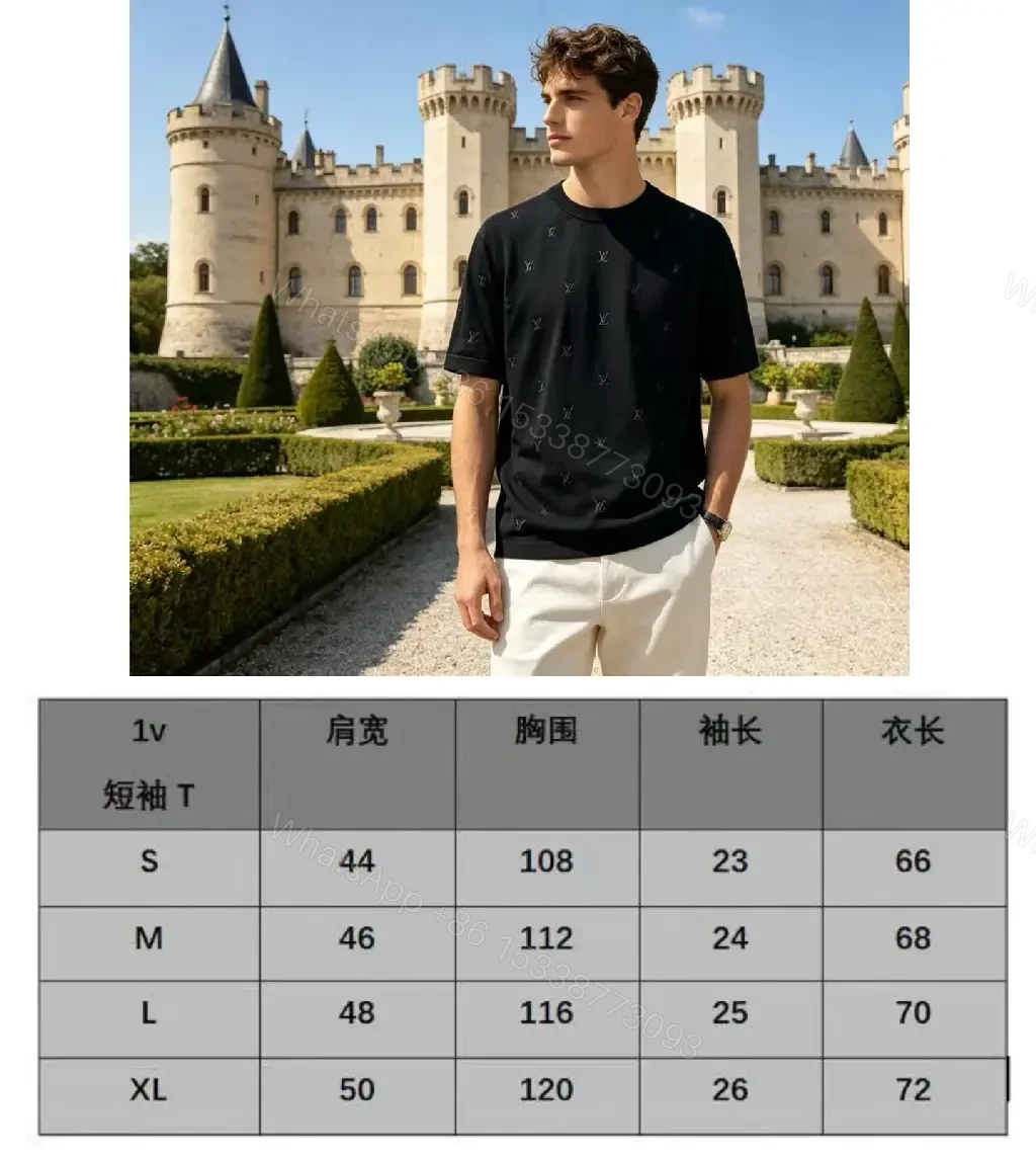 View 7 of Black Monogram Knit Tee: Subtle Texture, Everyday Luxury