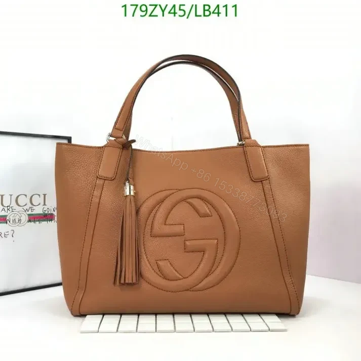 Gucci Soho Brown Leather Shopping Bag Replica LB41126 – Premium 1:1 — view 1