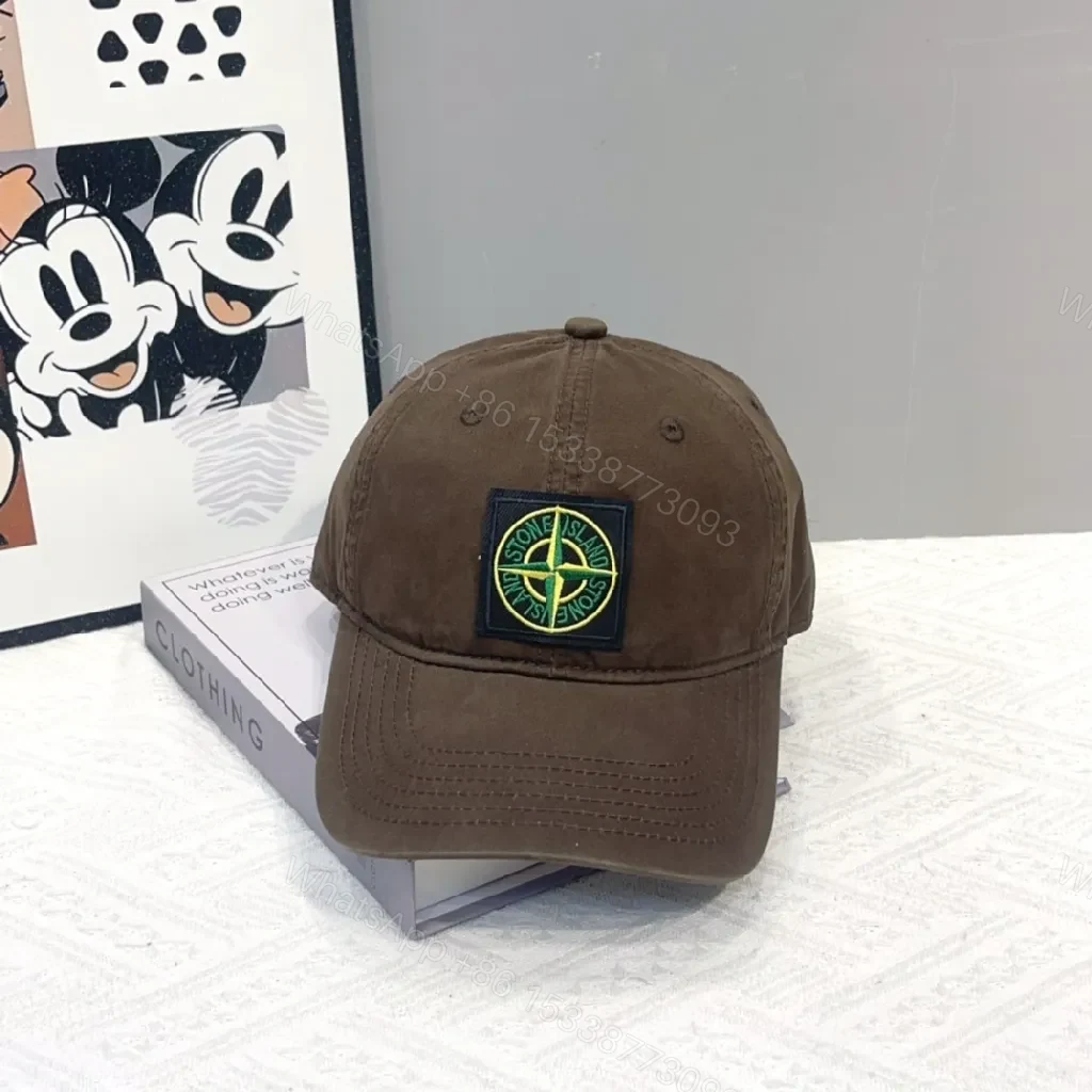 View 5 of Neutral Cotton Twill Cap with Stone-Inspired Patch, Structured Baseball Cap