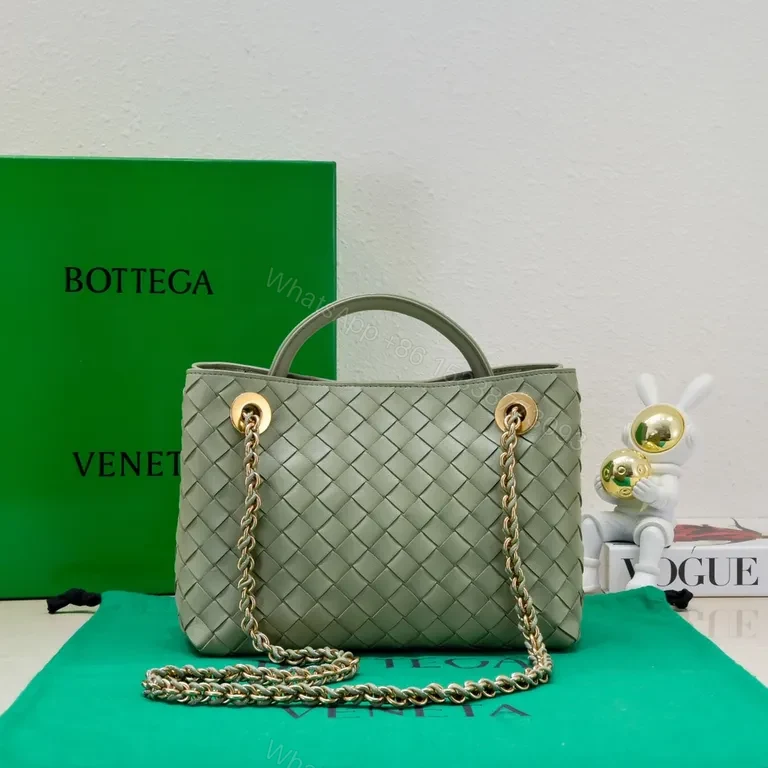 View 5 of Woven Leather Mini Bag with Gold Chain â€“ Everyday Luxury