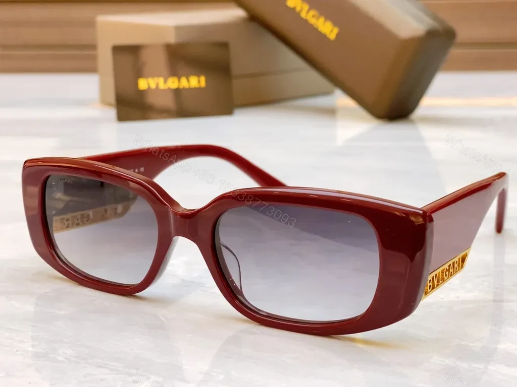 View 3 of Chic White Square Sunglasses: Bold Geometry, BVLGARI Logo
