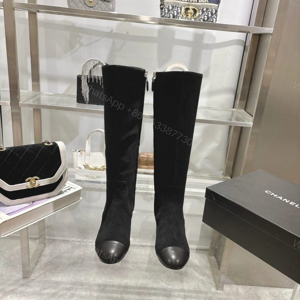 View 4 of 高仿Chanel*G45903B小牛皮高筒靴黑色5CM免檢版