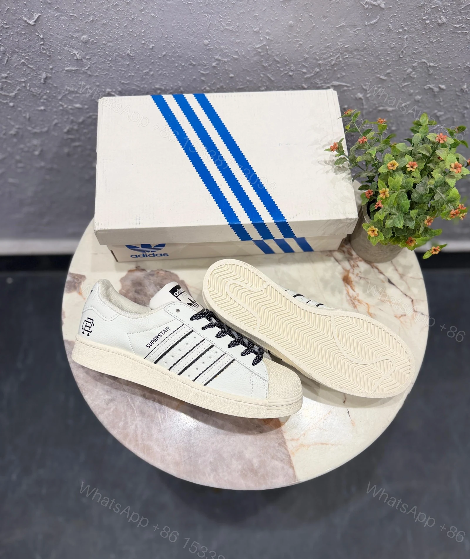 View 4 of FIRST COPY ADIDAS ORIGINALS SUPERSTAR UNDEFEATED WHITE BLACK SHOES