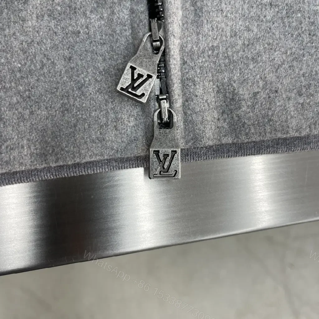 View 6 of Soft Grey Zip Hoodie: Elevated, Hidden Pockets, Subtle LV