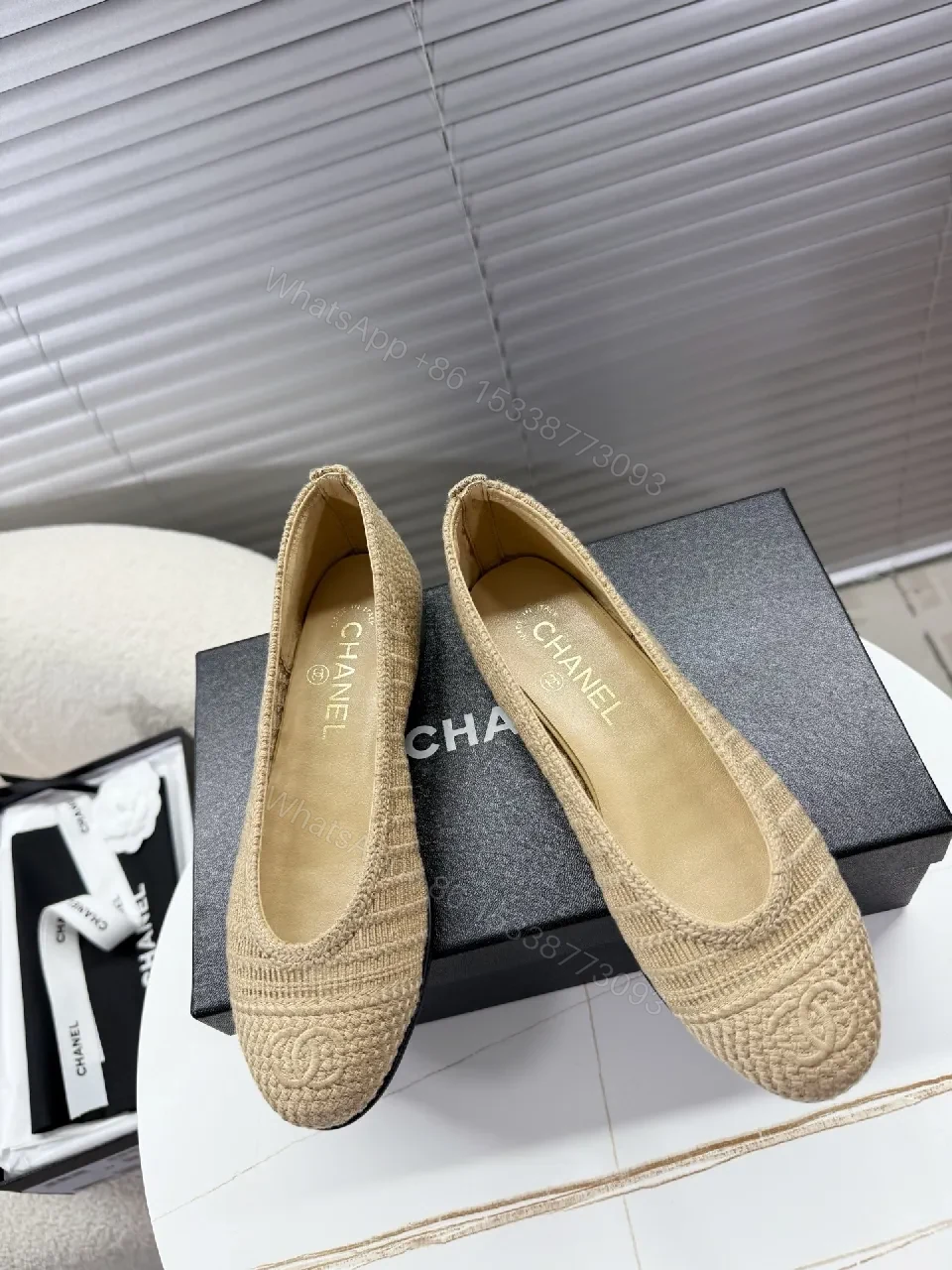 View 4 of Natural Raffia Knit Flat: Subtle Texture, Everyday Luxury shoe