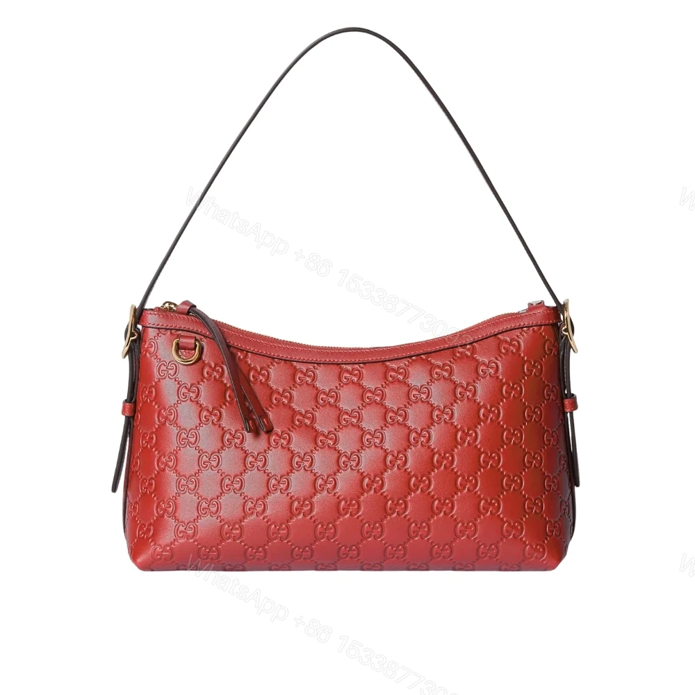 Gucci GG Emblem Medium Shoulder Bag Red 29Cm — view 1