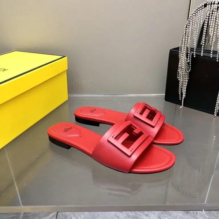 View 4 of Bold Red Leather Sandals with Signature Hardware Strap