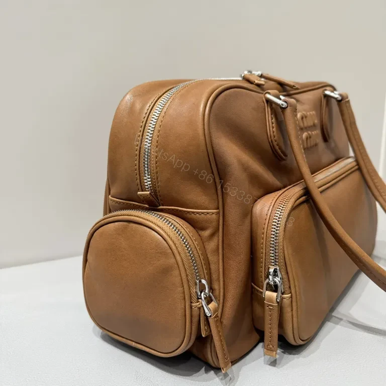 View 4 of Structured Leather Satchel: Miu MiuDetailing, Everyday Luxury