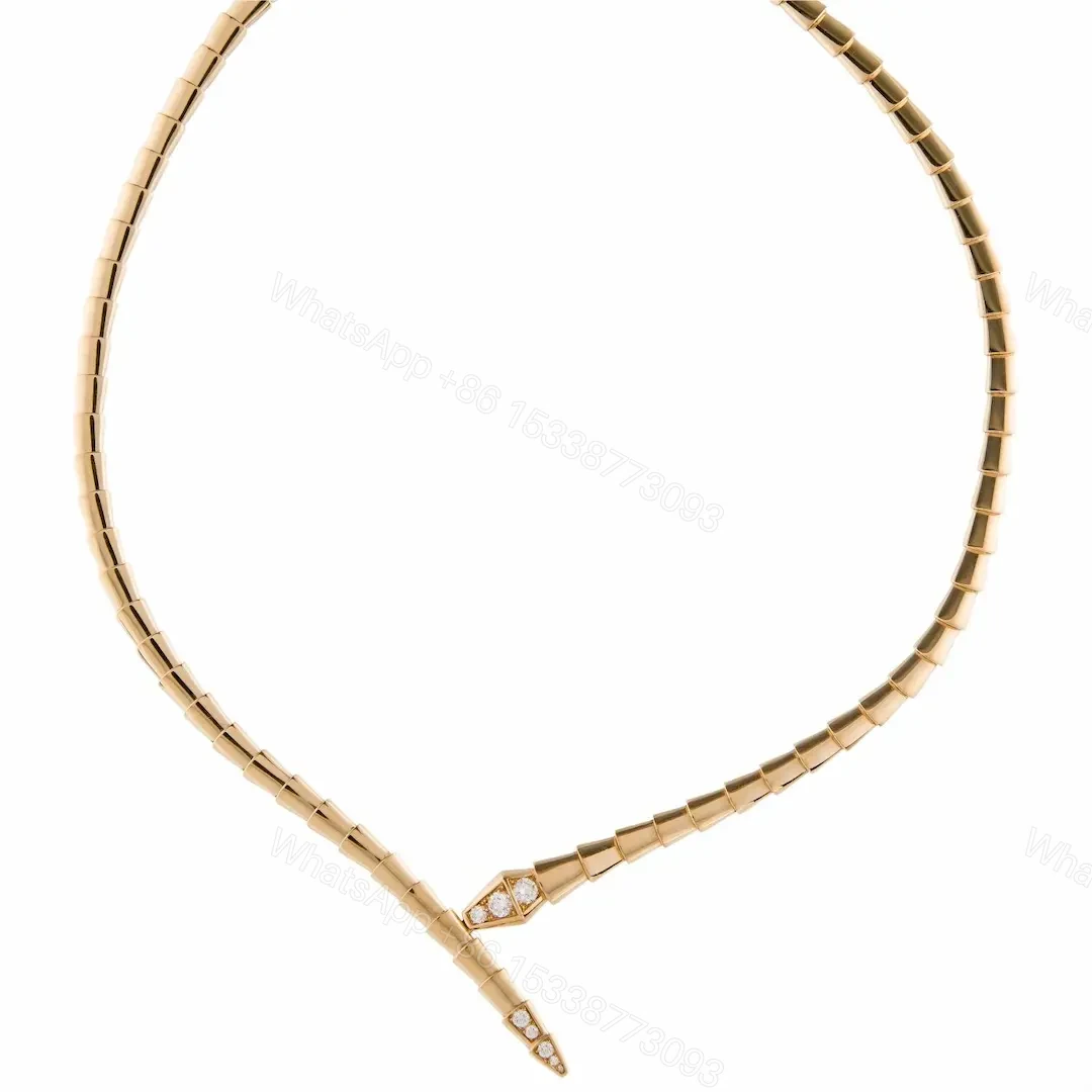View 4 of 18K Rose Gold Bulgari Serpenti Viper Necklace with Diamonds