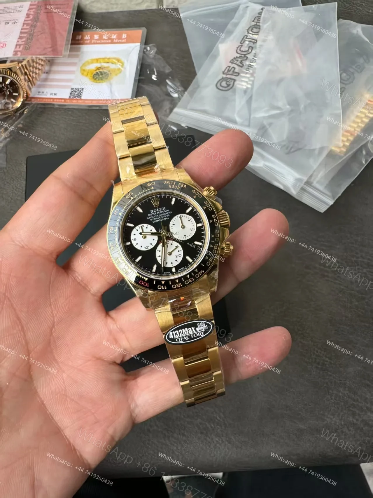 View 4 of Rolex Super Clone Daytona Le Mans 126528LN Gold 4132 Movement