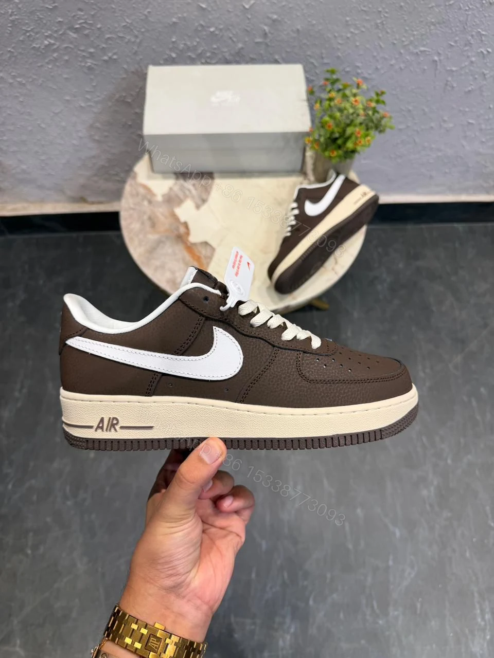 View 6 of Nike Air Force 1 Special Edition First Copy Shoes — Brown Beige | COD India