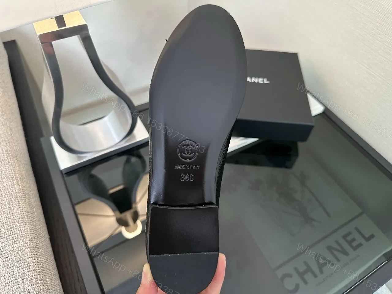 View 9 of Black Leather Bow-Detail Ballet Flats, Designer-Inspired Comfort