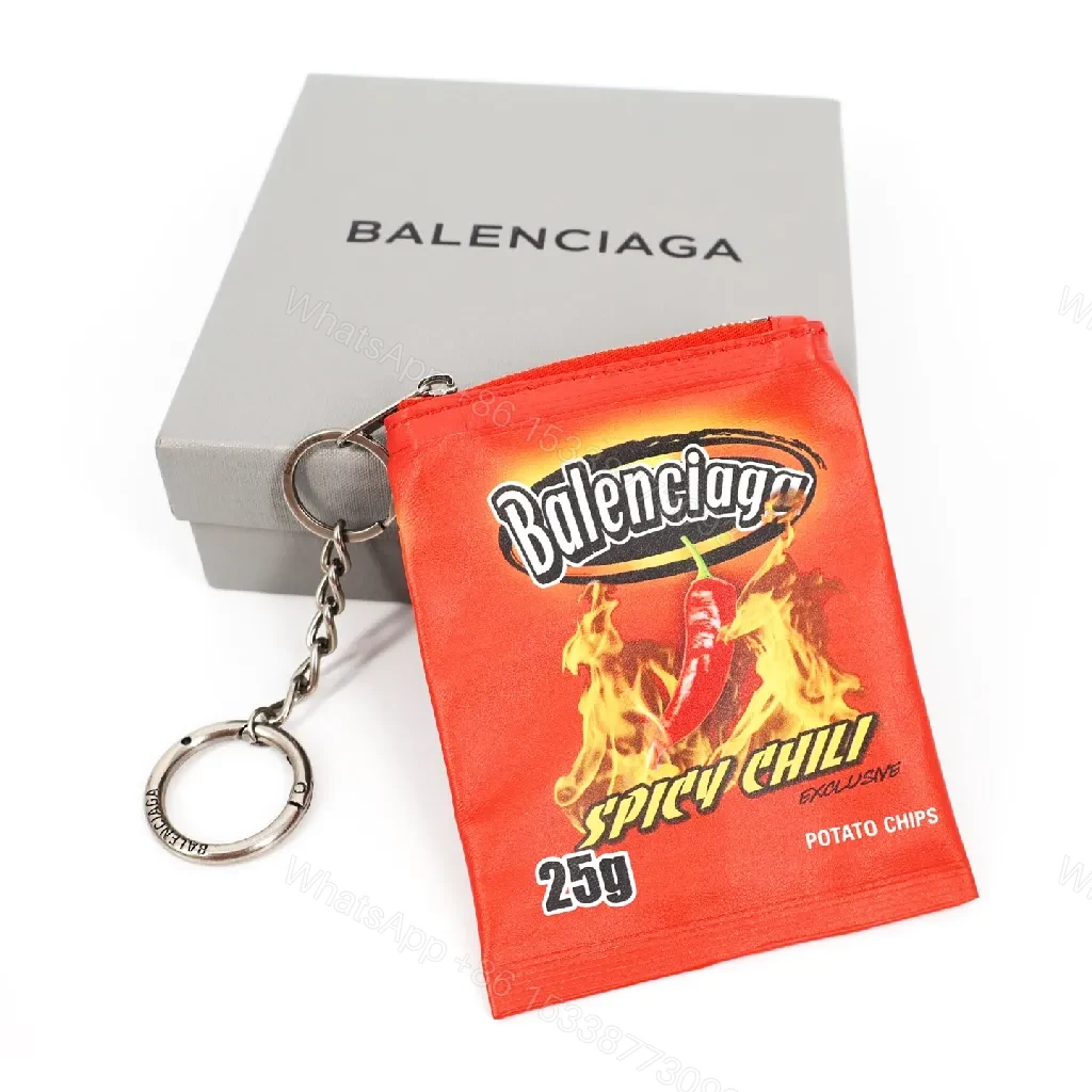 Bold Red Mini Pouch Keychain: Street Luxe Utility — view 1