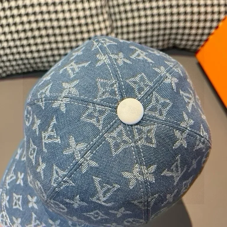 View 9 of Denim Monogram LV-Inspired Cap: Casual Luxury Baseball Hat
