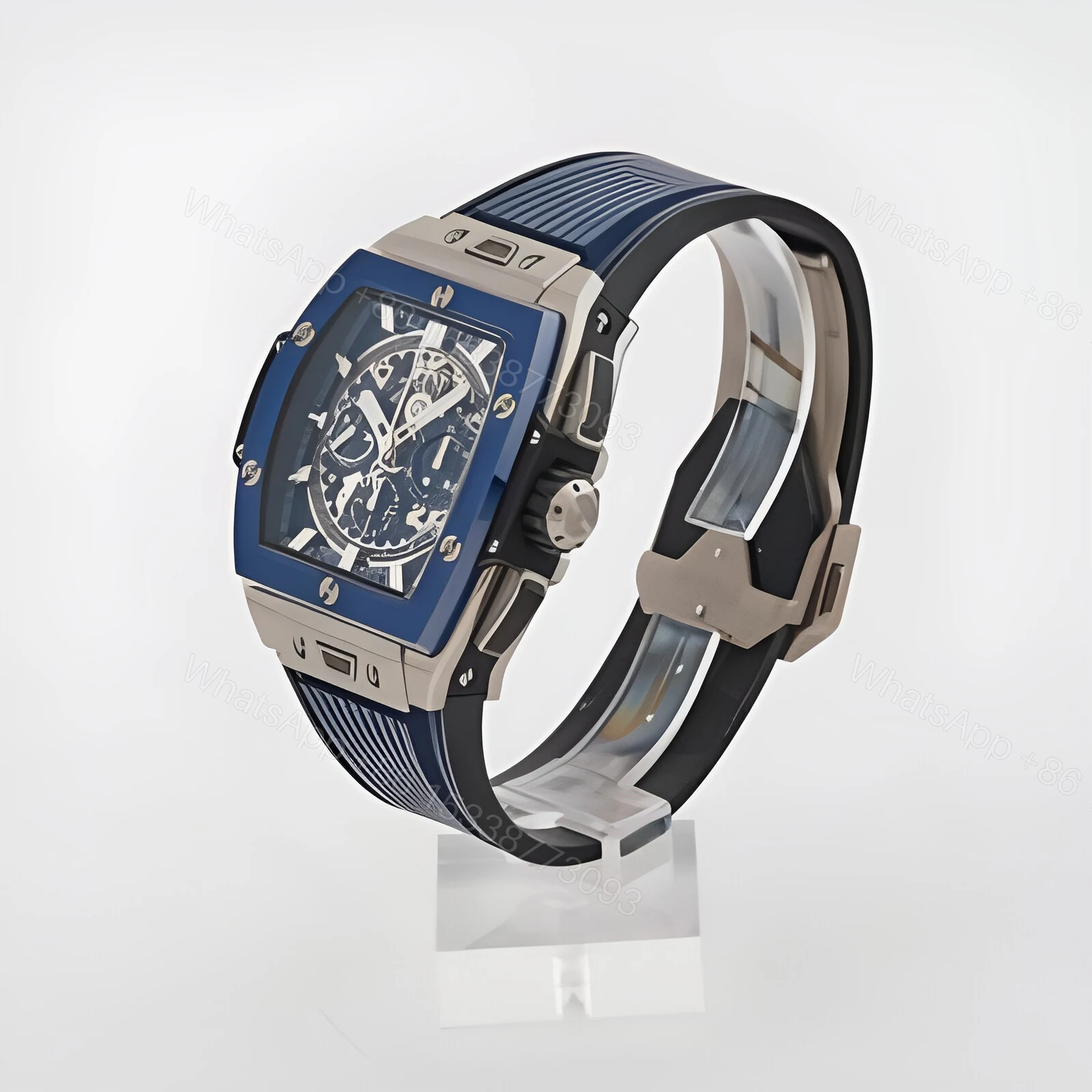 View 3 of Hublot Titanium Blue Ceramic 642.NL.7170.RX Replica