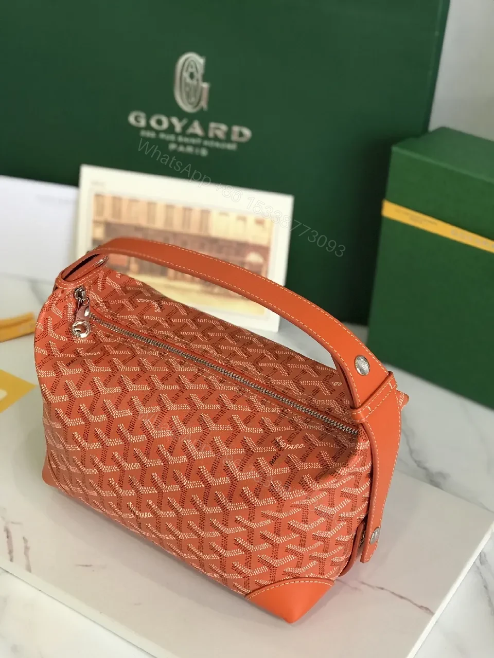 View 9 of Coral Crossbody: Monogram Textile, Leather Trim, Compact Style, Secure Zipper Bag