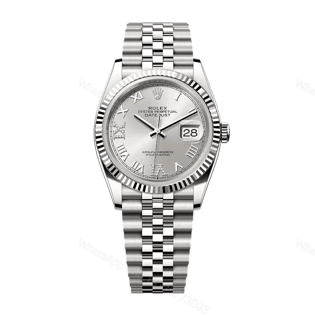 Rolex Datejust Silver Roman Dial Replica — view 1