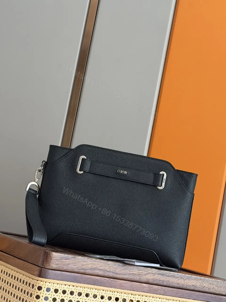 View 10 of Black Pebbled Leather Messenger – Compact Luxury Everyday Carry