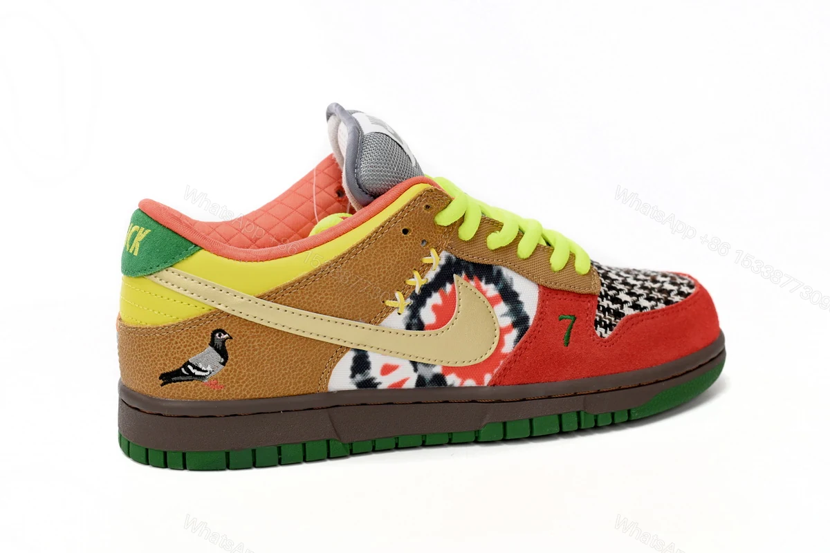 View 9 of Nike Dunk Low "What the Dunk" Colorful Pigeon 318403-141