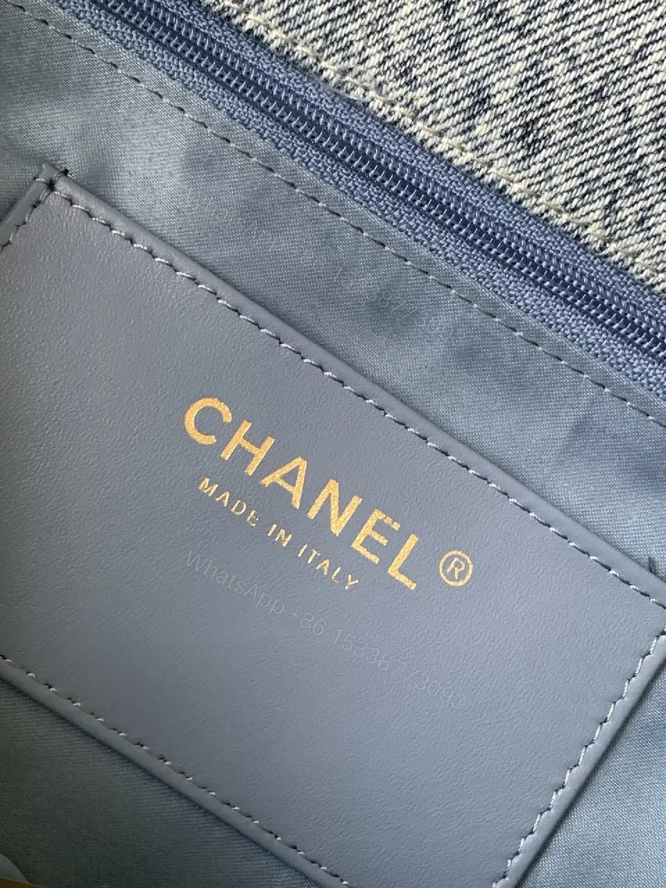 View 3 of Denim-Texture Flap Bag: Luxe Chain-Handled Chic