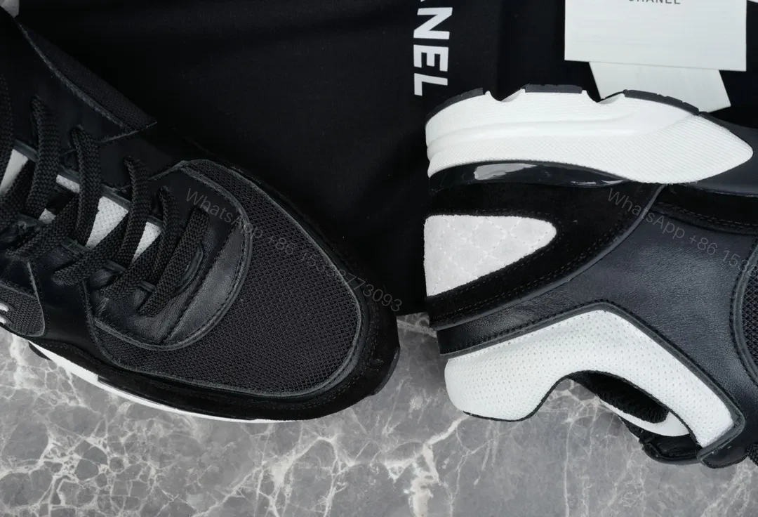 View 4 of Black & White Leather-Luxe Sneaker: Subtle Designer Comfort