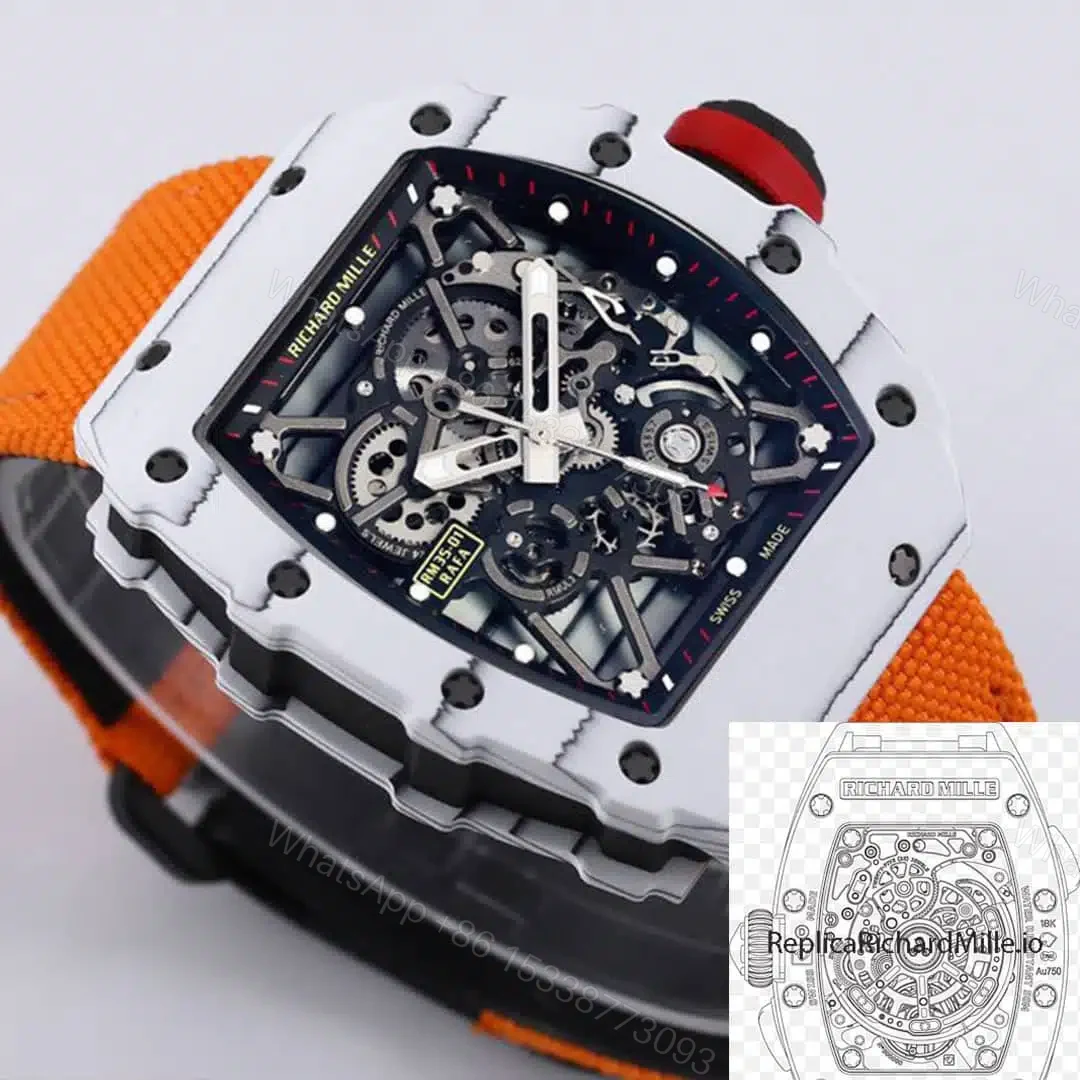 View 4 of Replica Richard Mille RM35-01 BBR Factory Orange Strap