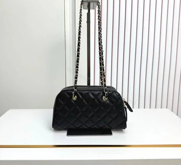 View 3 of Chanel Mini Bowling Clutch with Chain Dupe 62153
