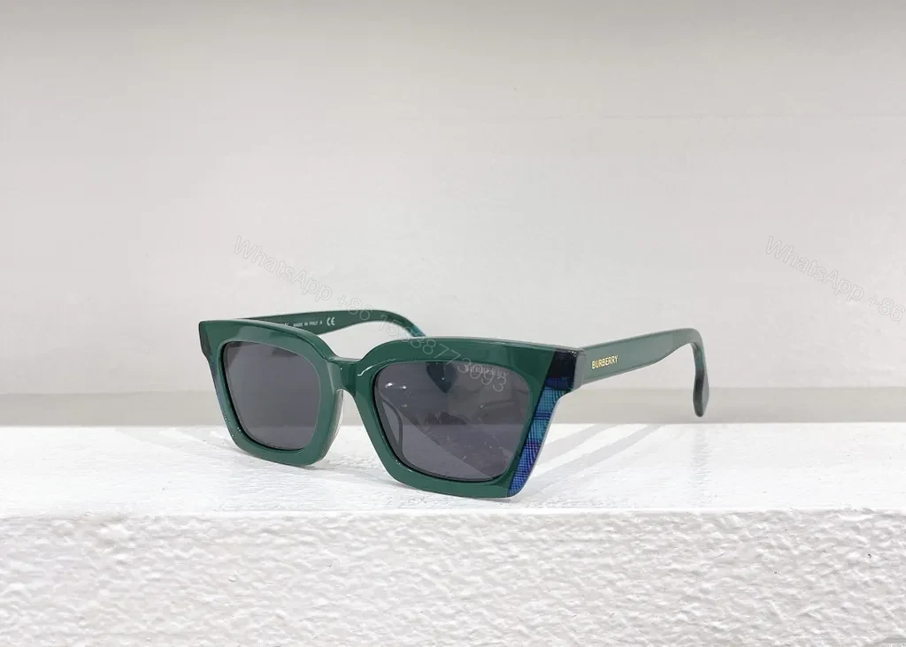 View 9 of Burberry-Inspired Square Sunglasses: Black Acetate, UV400