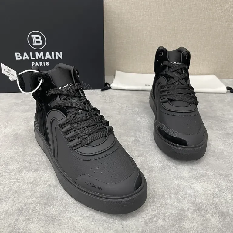 View 8 of Monochrome Balmain High-Top: Premium Leather Sneaker